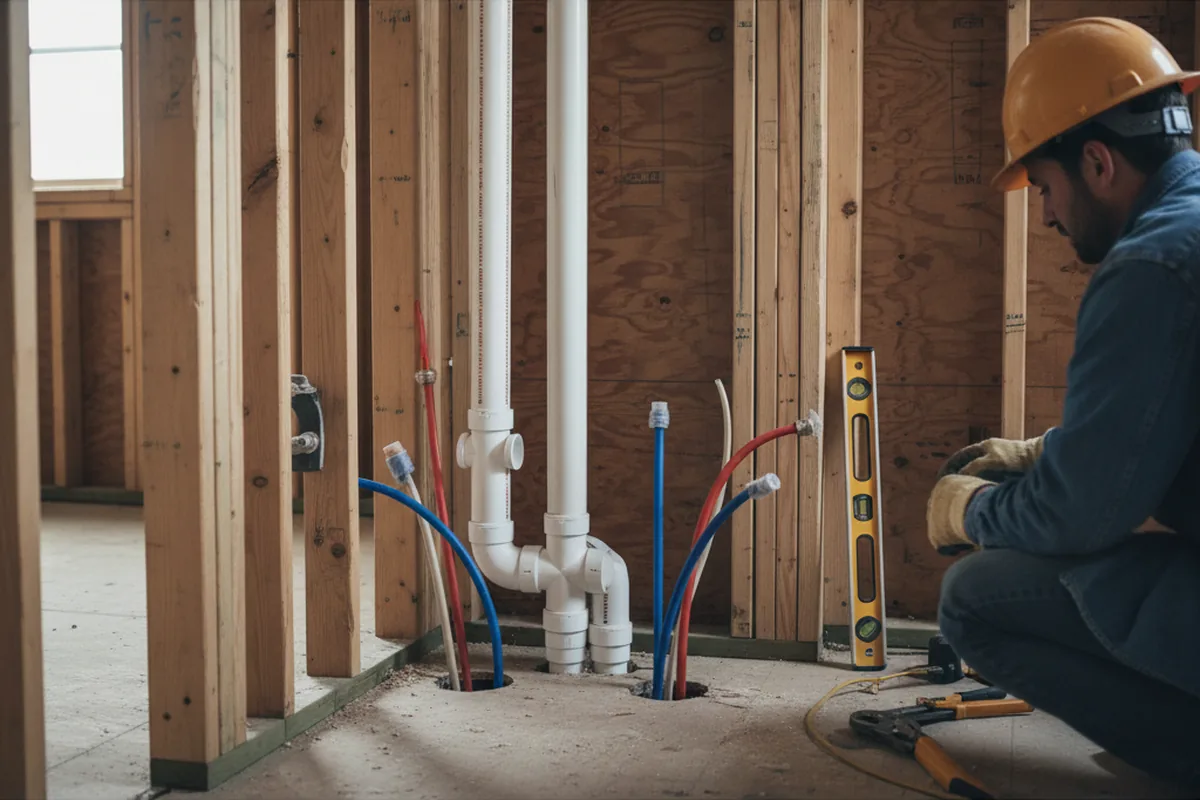 Drain and supply rough-in during Leak Detection in Minerva