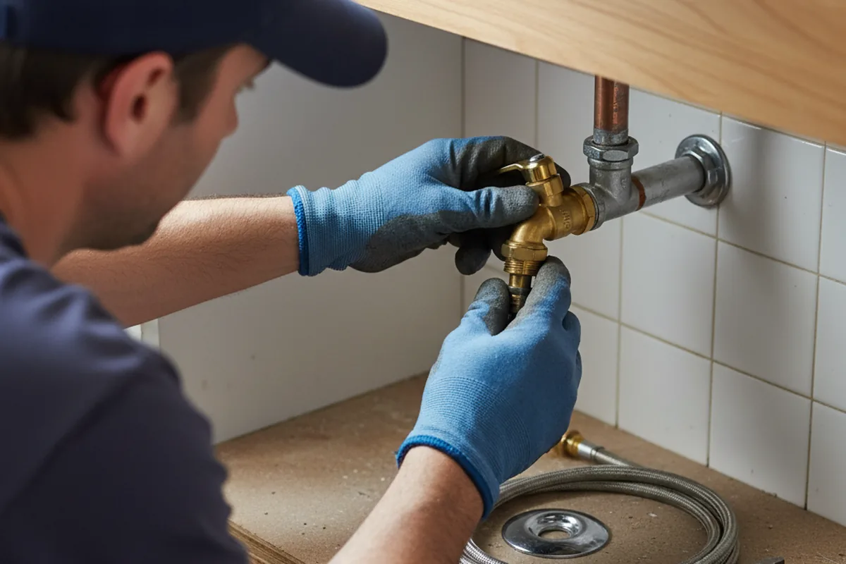 Shutoff valve and fitting work during Emergency Plumbing in Minerva